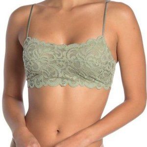 Free People Reese Lace Bralette Sage Bud Sz L